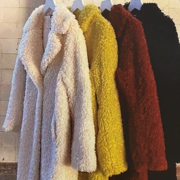 Oui Collection Teddy Bear Faux Fur Coat in fun colours - Picture 4 of 4